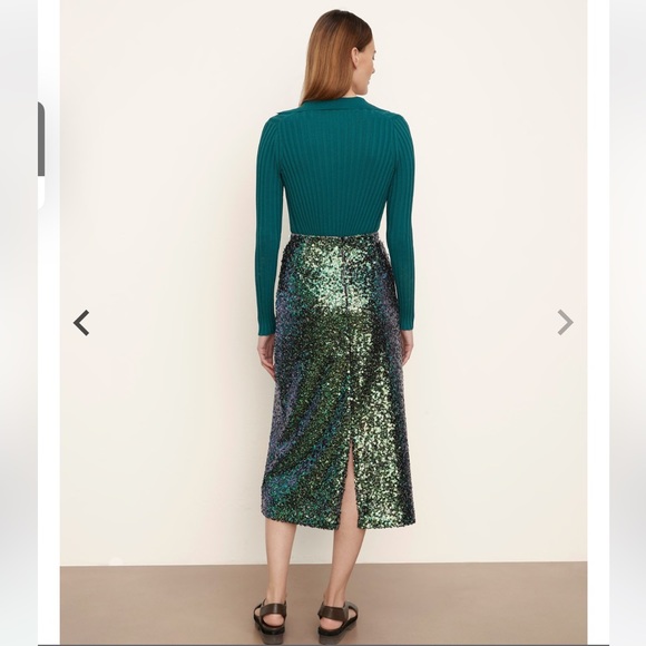 BNWT Vince Sequin Slip Skirt in Jade. Sz XL - Picture 4 of 8